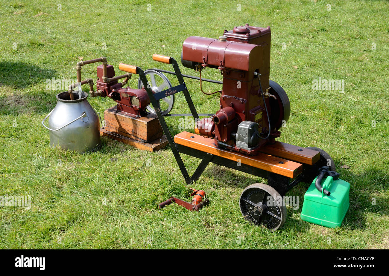 A vintage steam water pump at a country fair near Redruth in Cornwall, UK Stock Photo