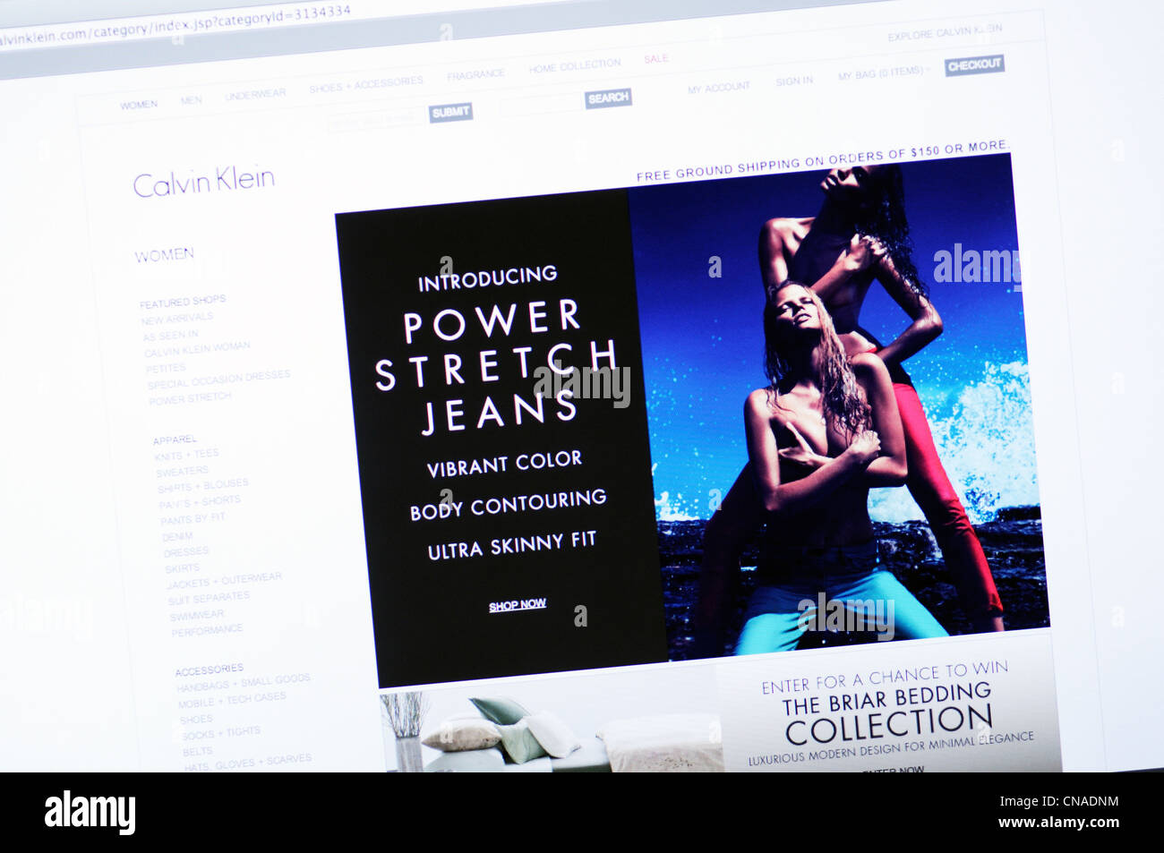 Calvin Klein Apparel website Stock Photo - Alamy
