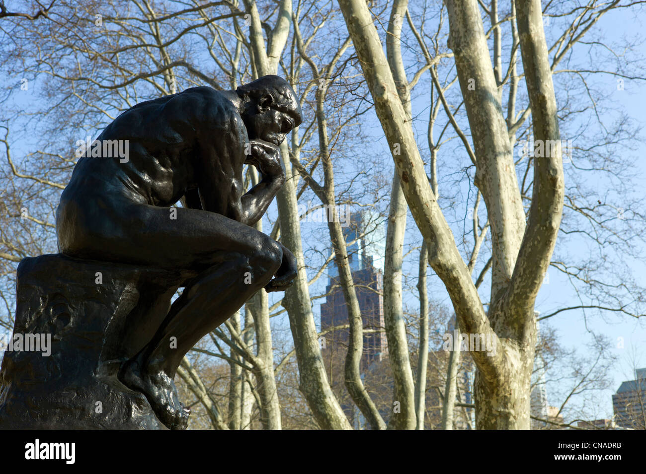 The Thinker sculpture, The Rodin Museum features work of sculpture
