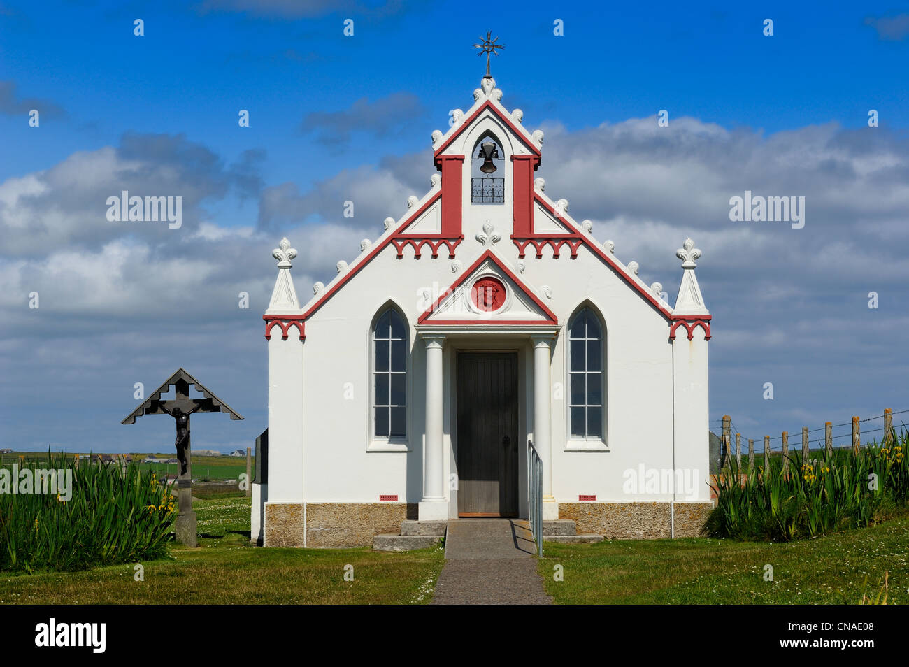 United Kingdom, Scotland, Orkney Islands, Mainland at Lamb Holm, the Italian Chapel from WWII Stock Photo