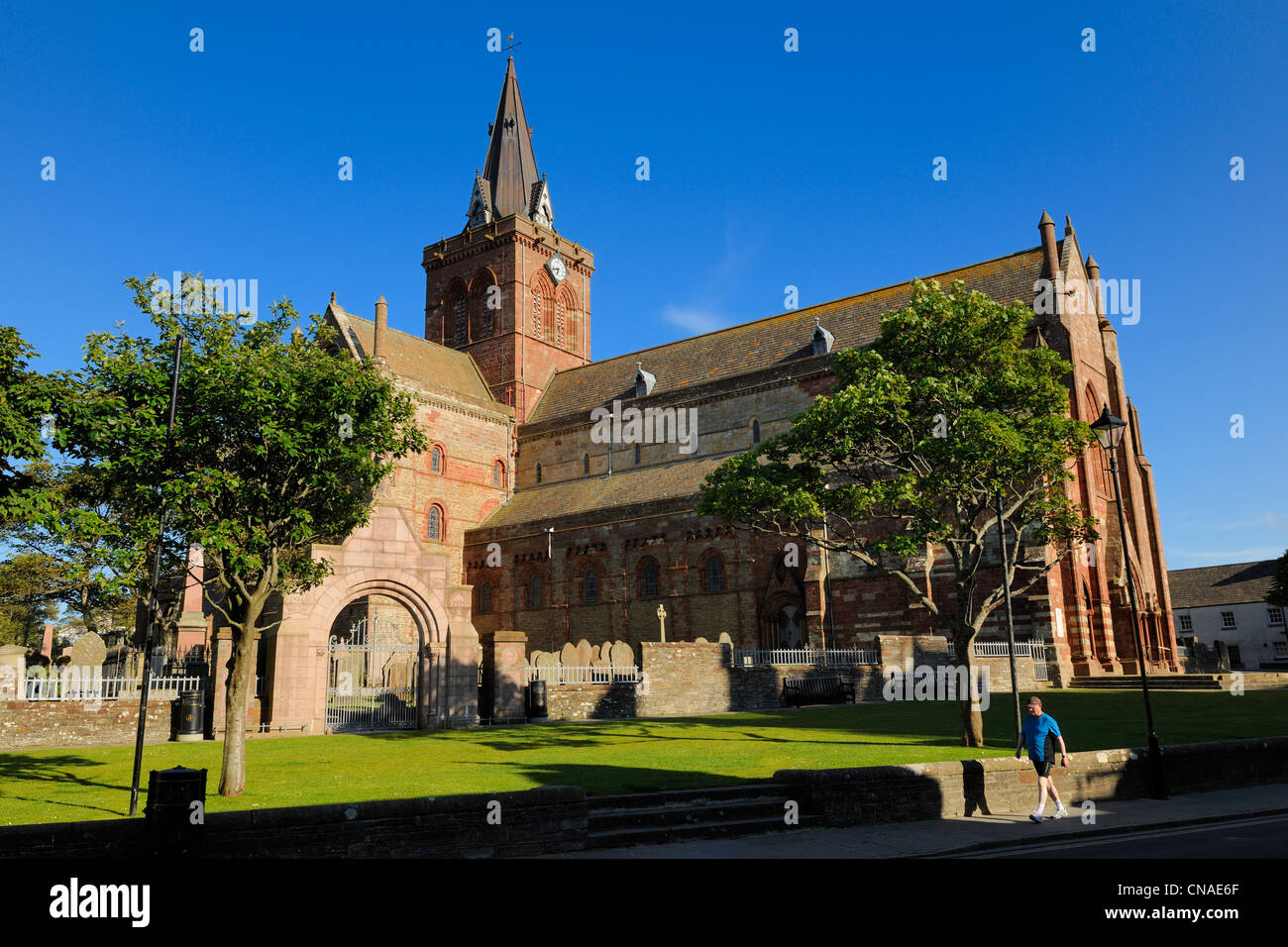 United Kingdom, Scotland, Orkney Islands, Mainland, town of Kirkwall, Saint-Magnus cathedral Stock Photo