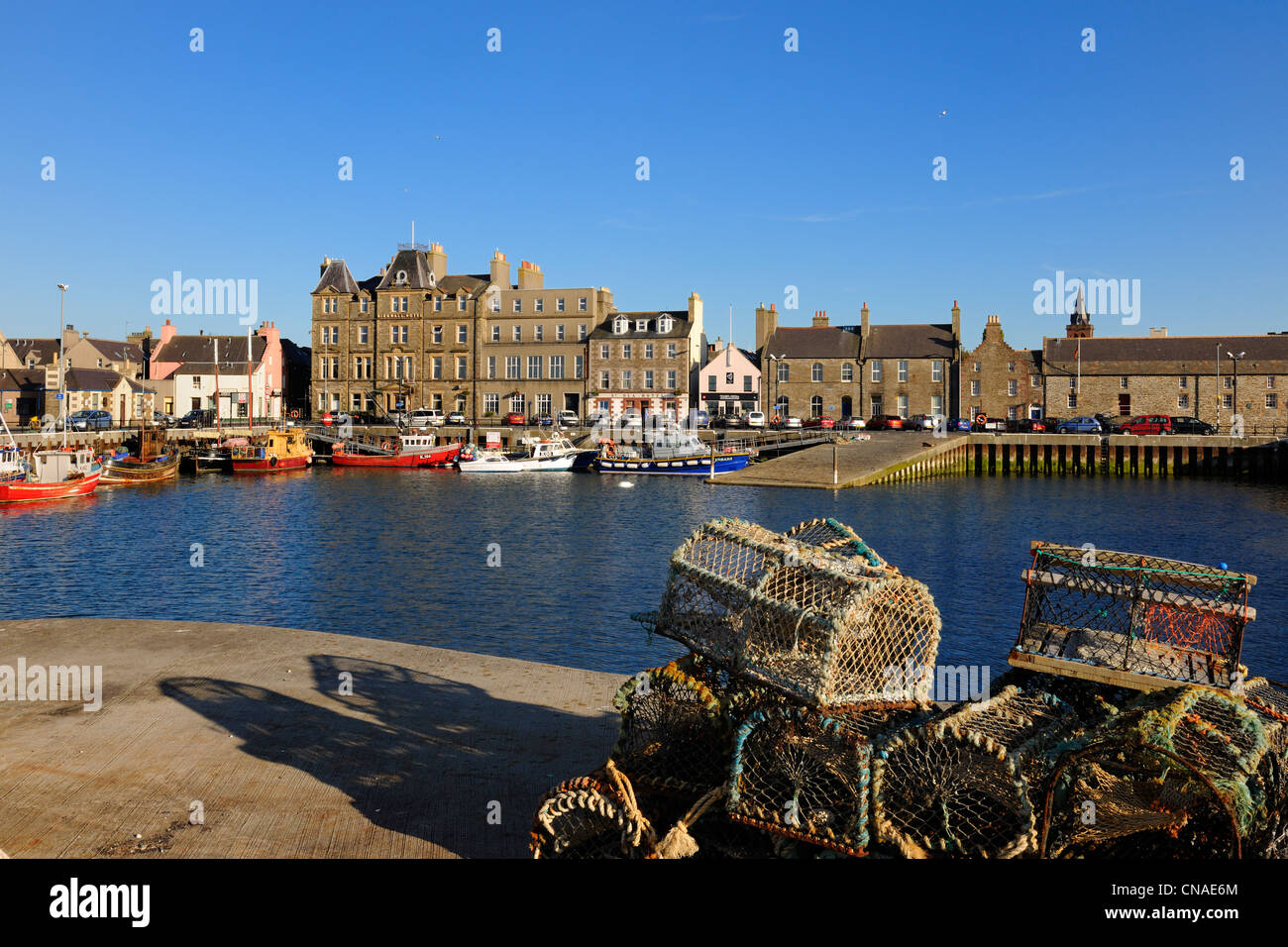 United Kingdom, Scotland, Orkney Islands, Mainland, Kirkwall fishing harbour Stock Photo