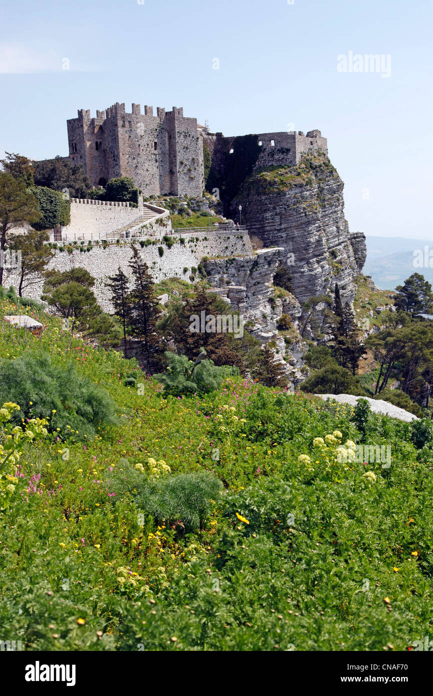 The Norman Castle of Venus in Erice, Sicily, Italy Stock Photo