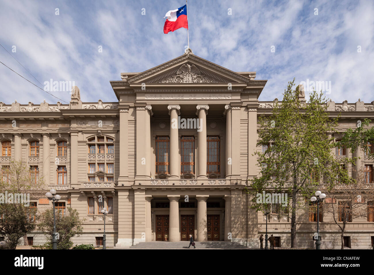Chilean Supreme Court building; Palace of Justice; Tribunales de Justicia, in Santiago de Chile Stock Photo