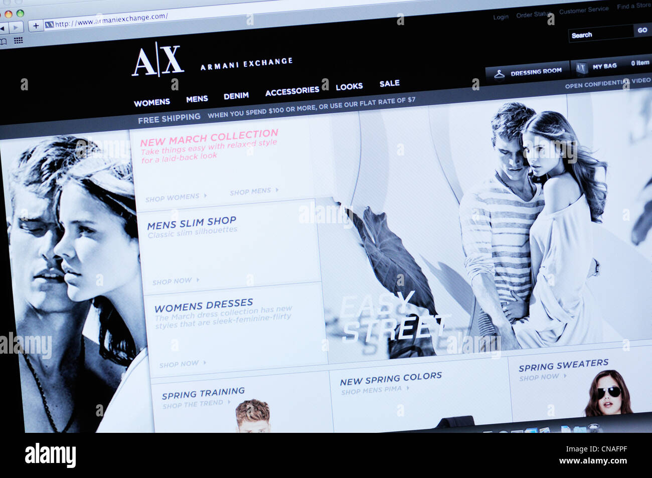 Armani Exchange website Stock Photo - Alamy