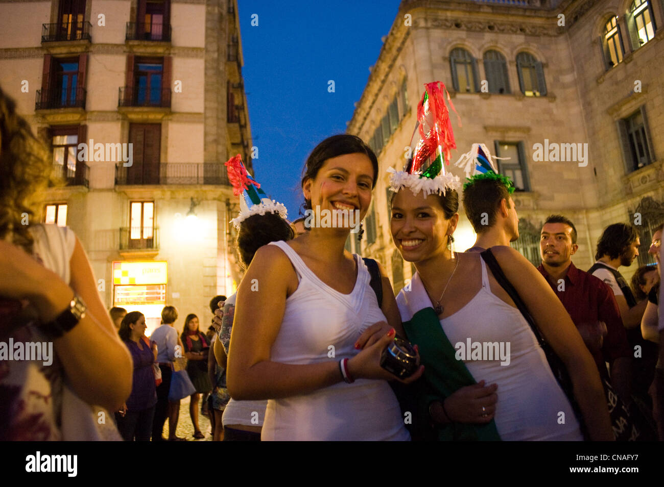 Mexican women in Barcelona, Spain. Stock Photo