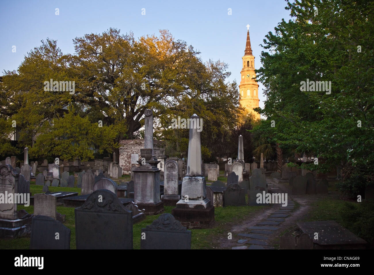 Historic graveyard in Charleston, South Carolina, USA Stock Photo