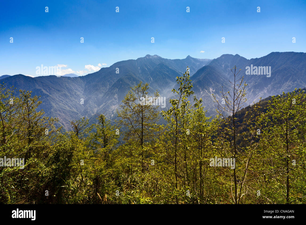 Yu Shan or Jade Mountain, the highest in Taiwan, from Route 21, Taiwan