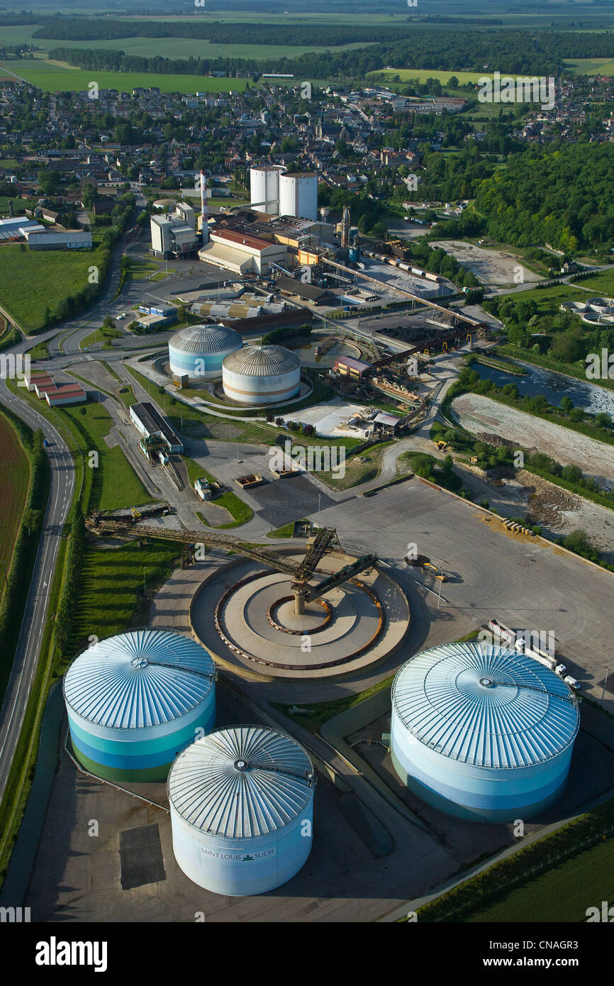 France, Eure, Etrepagny, sugar factory Saint Louis (aerial view Stock