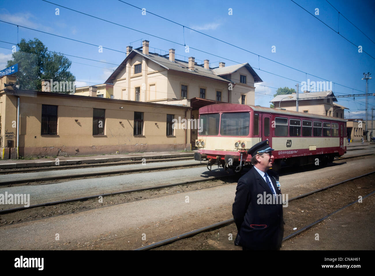 Czech Republic, Prague, station on the line linking Wroclaw Stock Photo