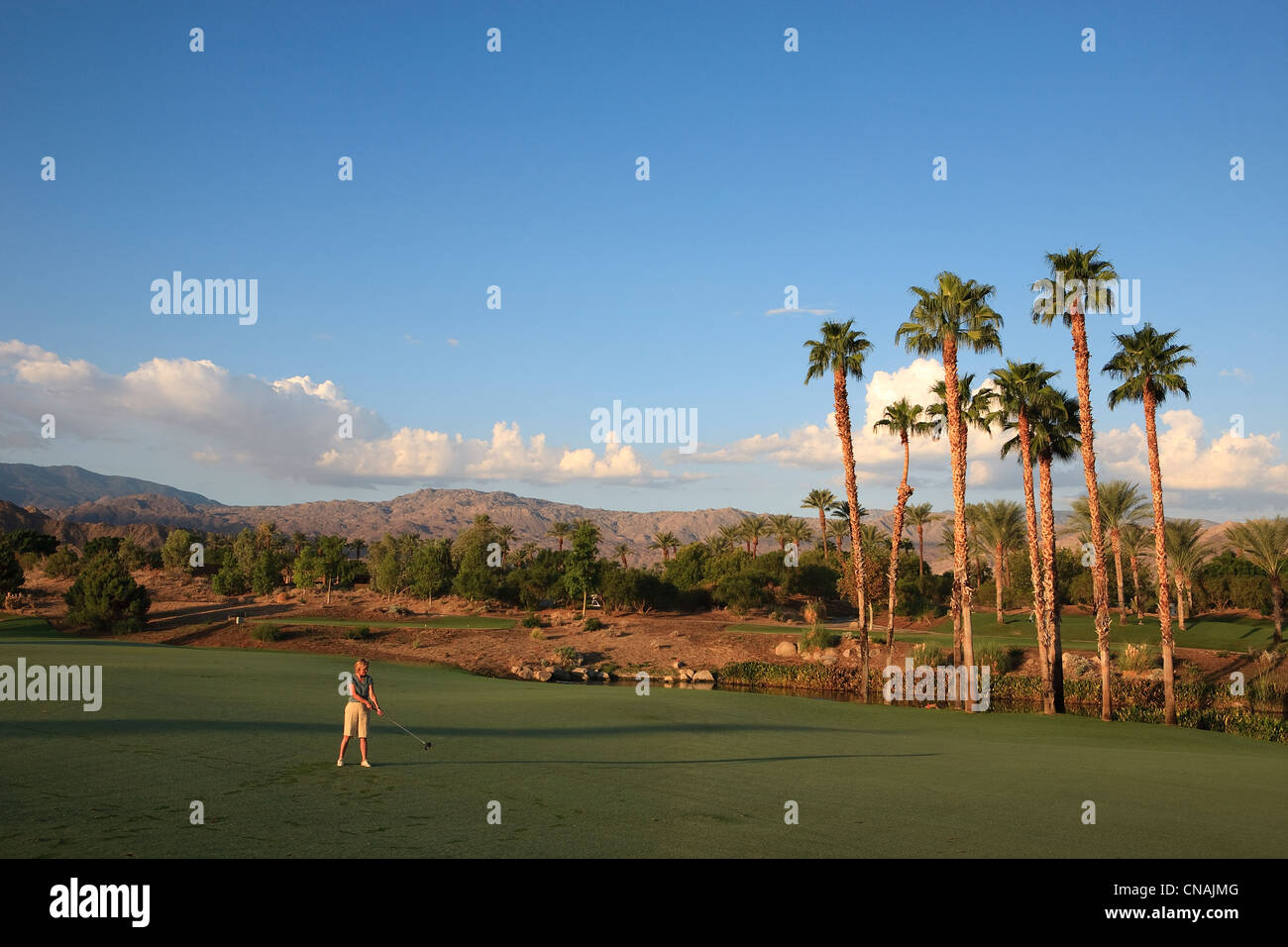 United States, California, Palm Springs, Indian Wells, Indian Wells Golf Resort Stock Photo