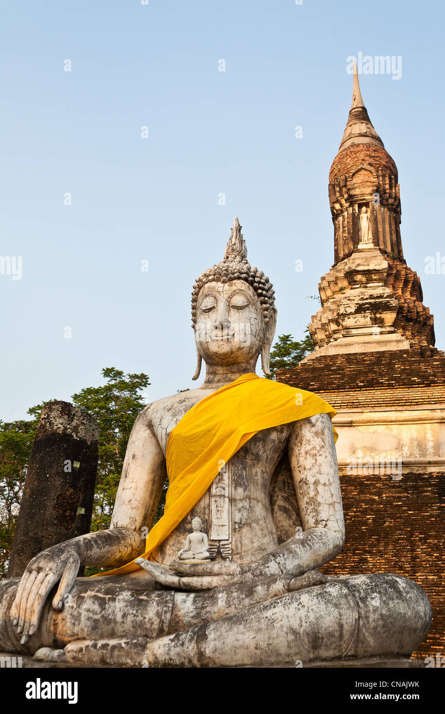 Thailand, Sukhothai province, Sukhothai Historical Park listed as World Heritage by UNESCO, Buddha Stock Photo