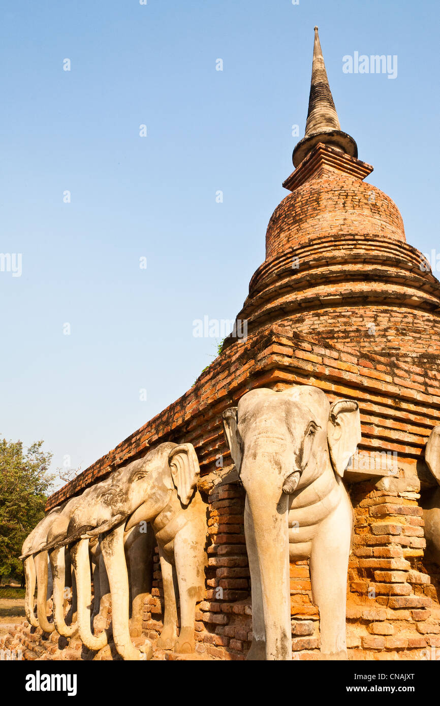 Thailand, Sukhothai province, Sukhothai Historical Park listed as World Heritage by UNESCO temple Stock Photo