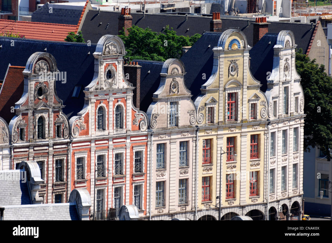 France, Pas de Calais, Arras, Grand Place, Flemish Baroque style houses Stock Photo Alamy