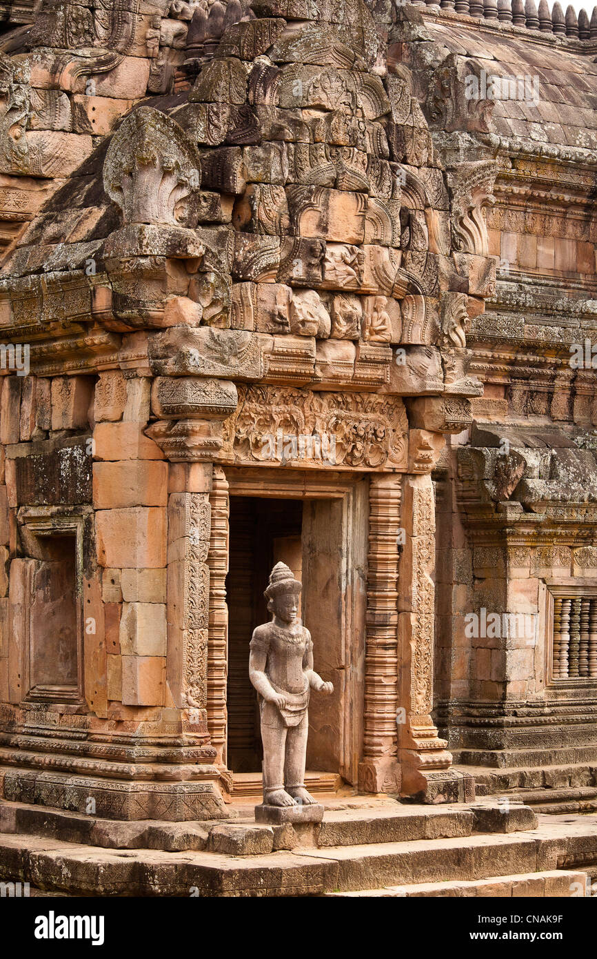 Thailand, Buriram province, Nang Rong, Prasat Phnom Rung, Khmer temple statue of the 11th century Stock Photo