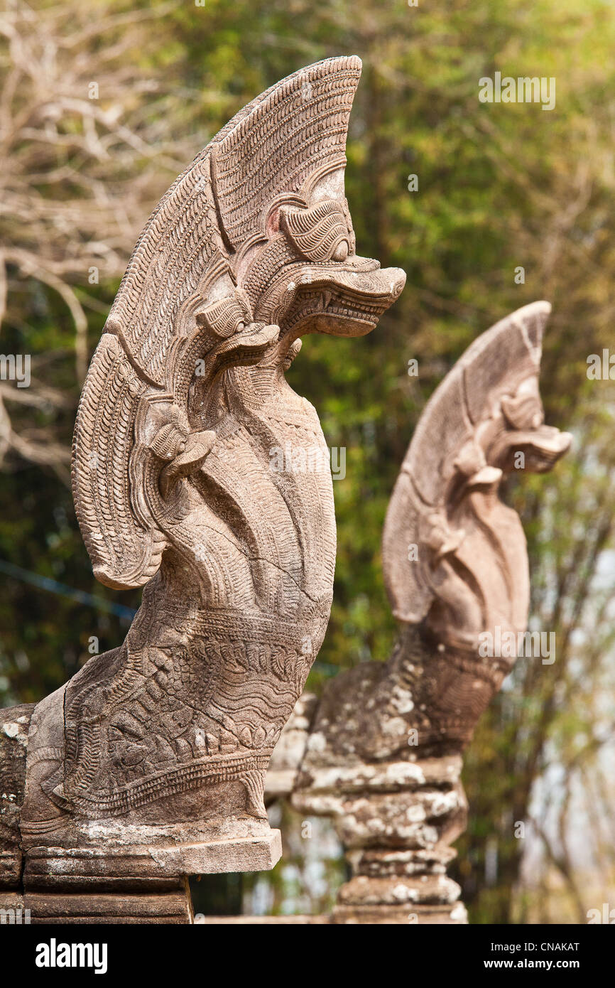 Thailand, Buriram province, Nang Rong, Prasat Phnom Rung, Khmer temple of the 11th century, Naga Stock Photo