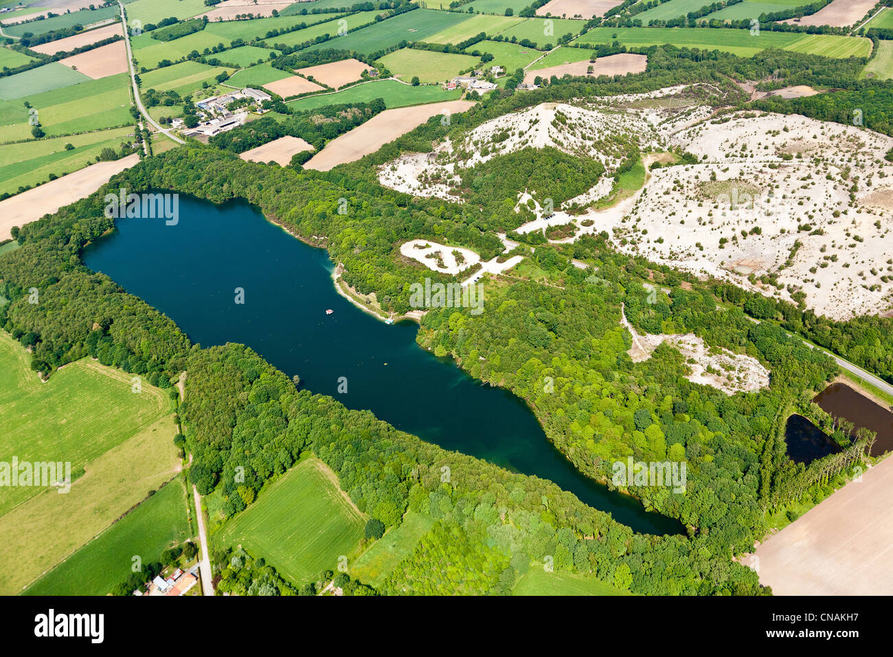 France, Loire-Atlantique, Abbaretz, the tin mine (aerial photography) Stock Photo