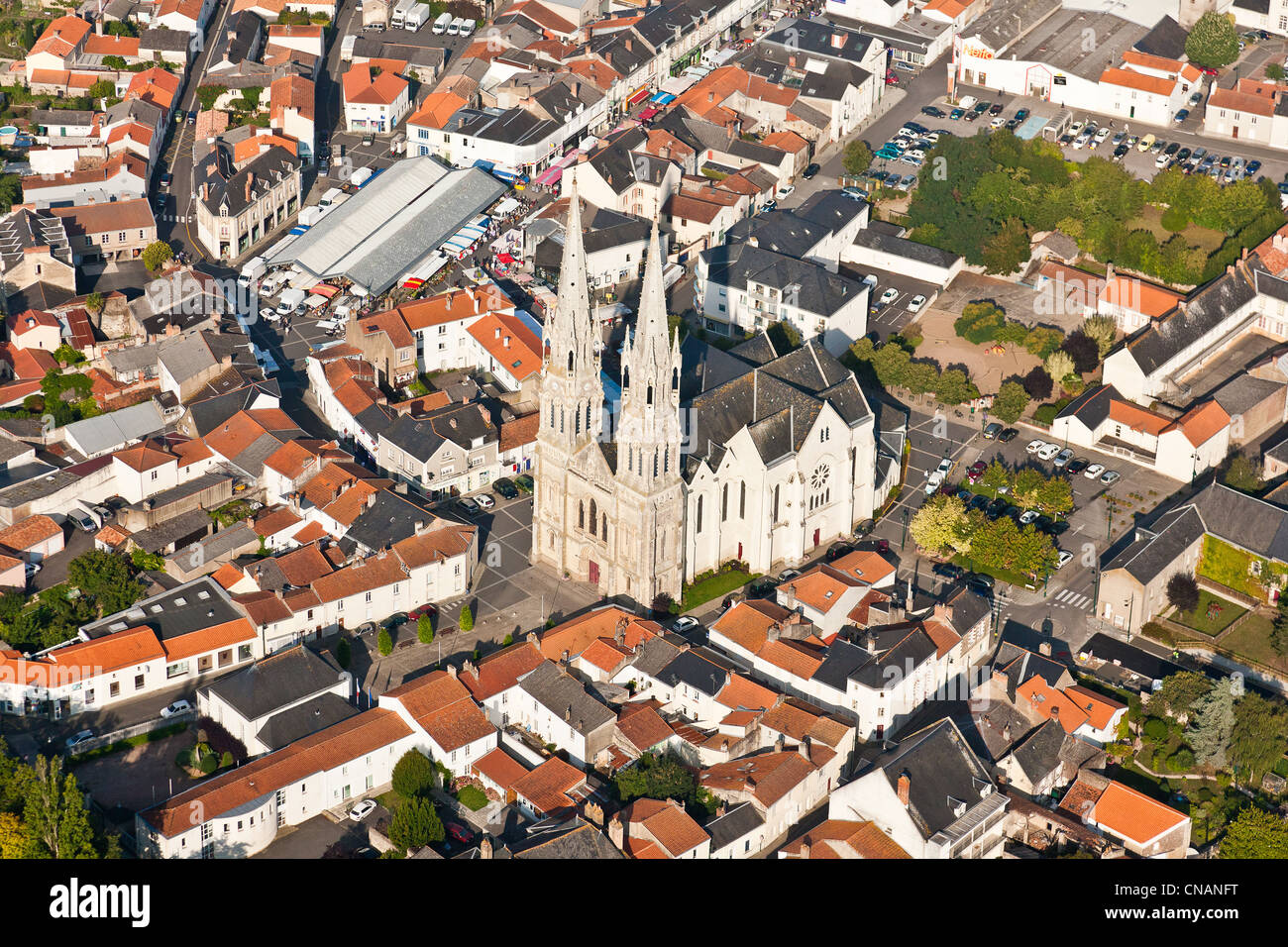 France, Loire-Atlantique, Machecoul (aerial photography) Stock Photo