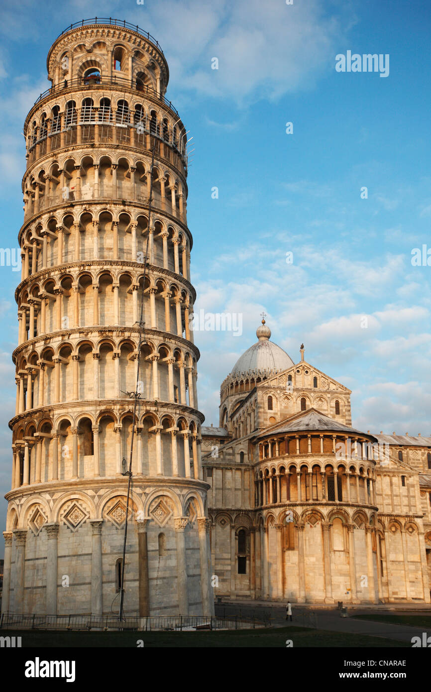 Italy, Tuscany, Pisa, Piazza dei Miracoli (Miracle Square), listed as World Heritage by UNESCO, the Tower of Pisa Stock Photo