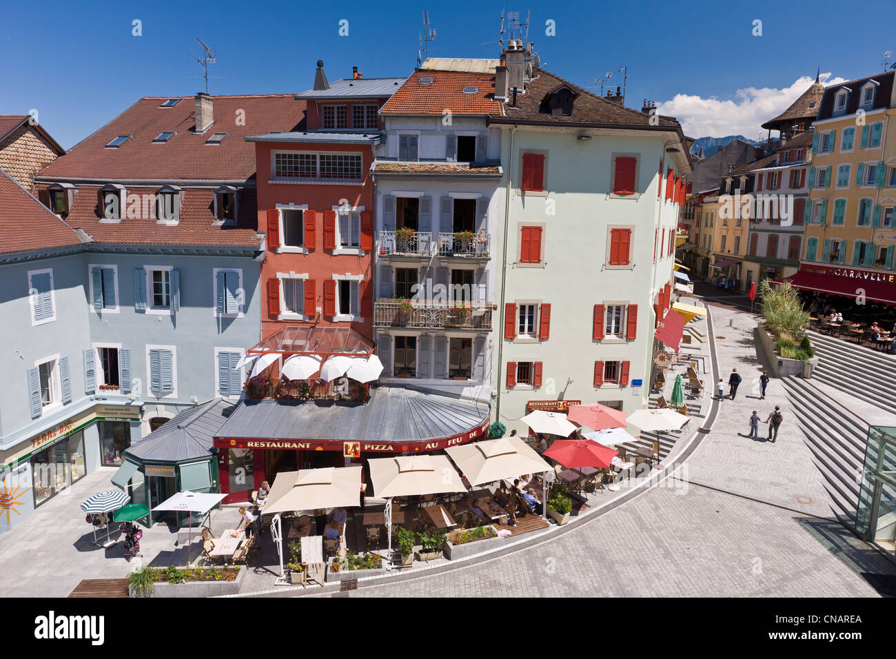 France, Haute Savoie, Le Chablais, Evian, pedestrian streets of downtown Stock Photo