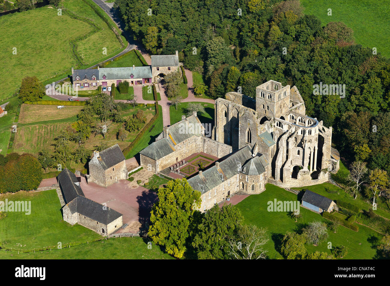 France, Manche, Hambye, abbey Notre Dame de Hambye, Benedictine abbey ...
