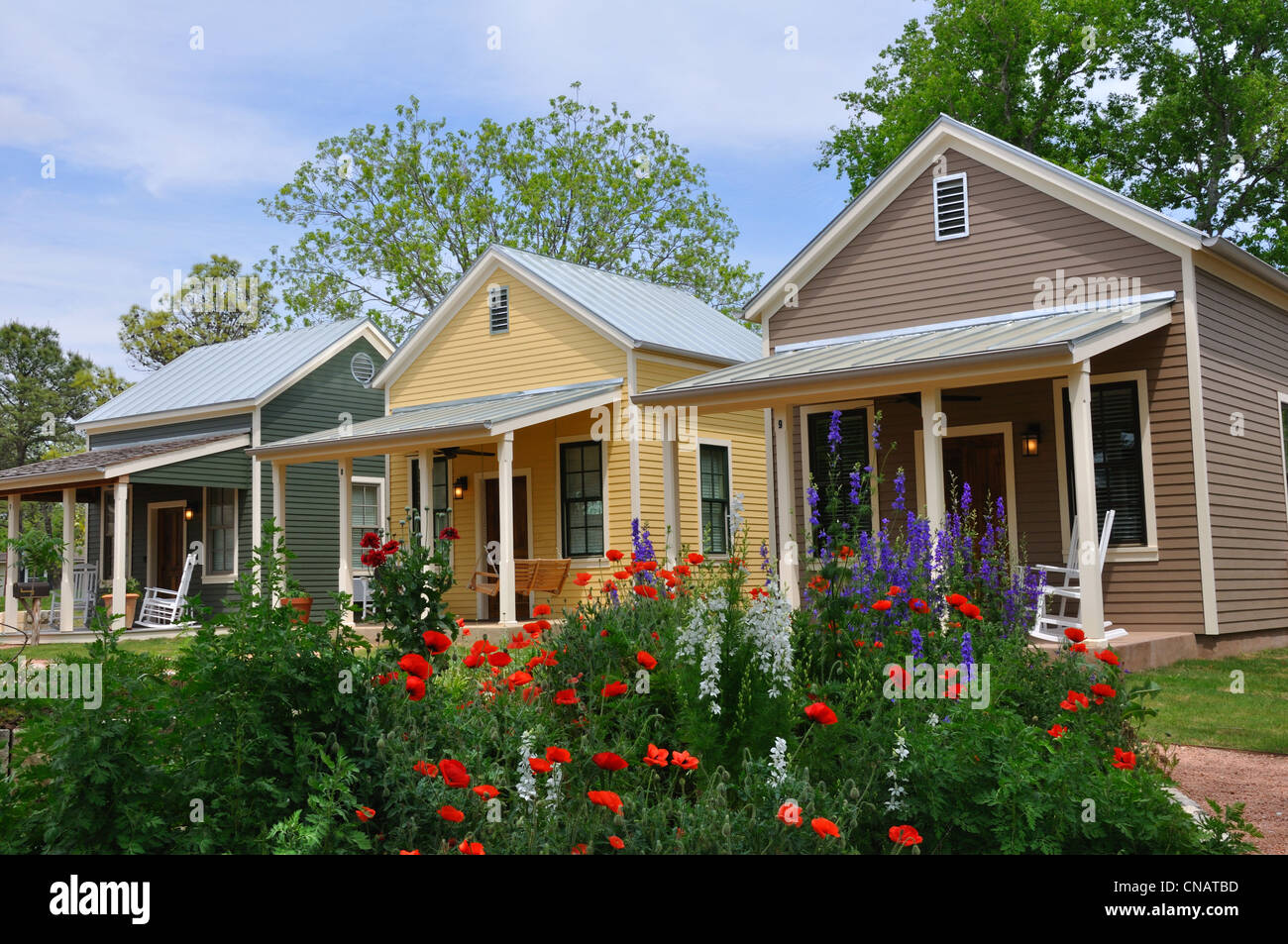 Cabins at Herb Farm, Fredericksburg , Texas, USA Stock Photo Alamy