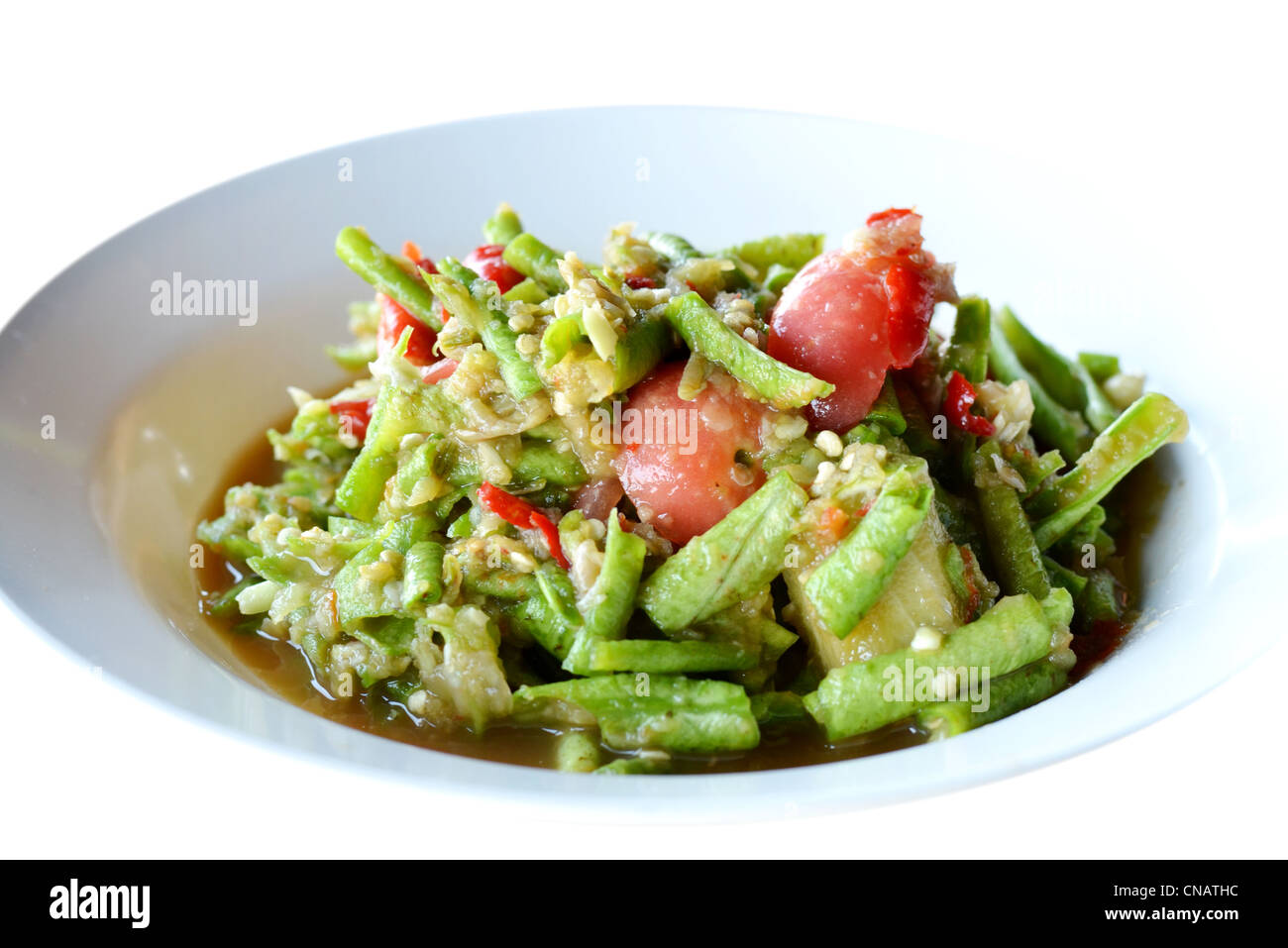 String bean spicy salad , thai spicy food Stock Photo Alamy