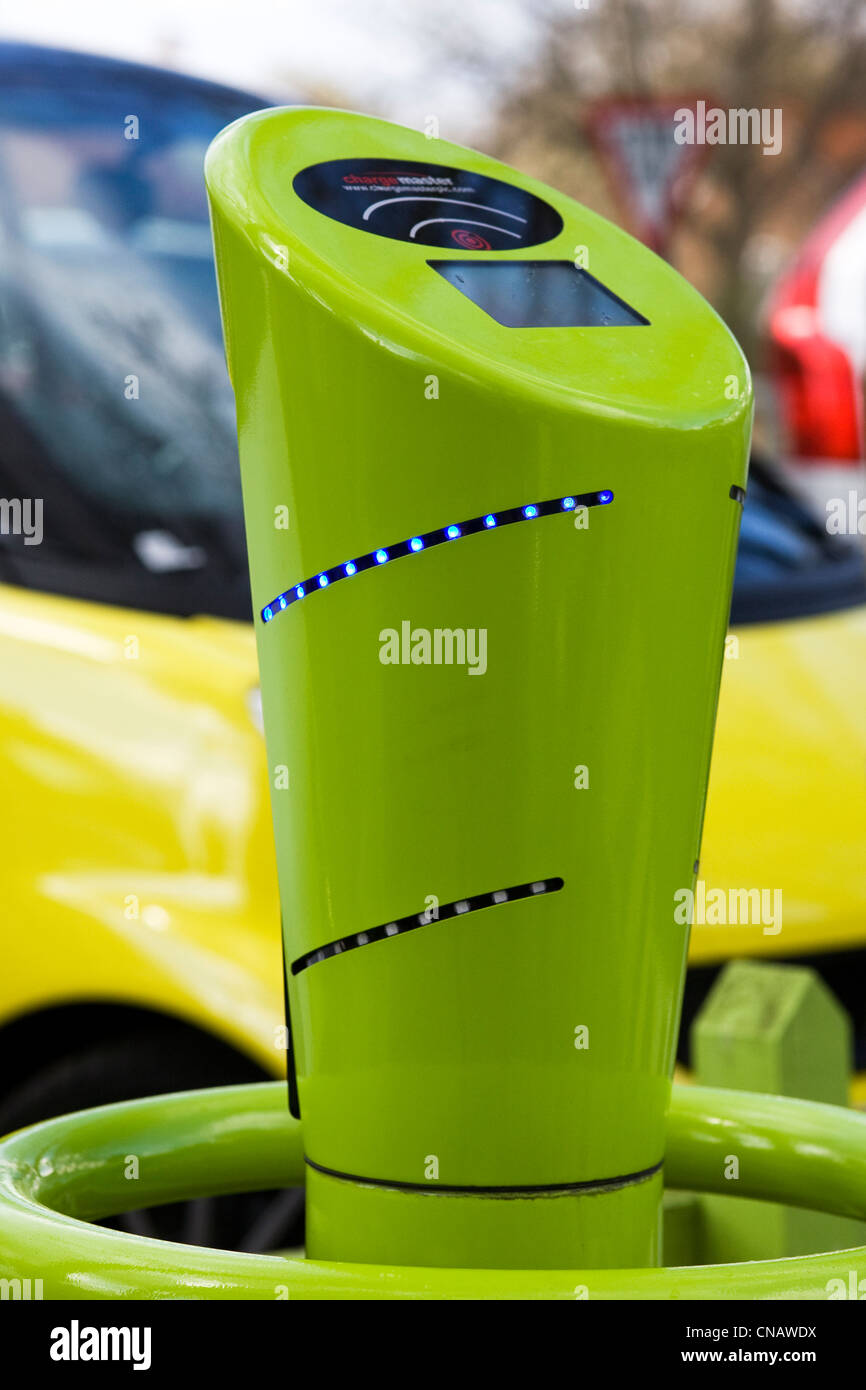 Charging point for electric vehicles at RHS Wisley. Stock Photo