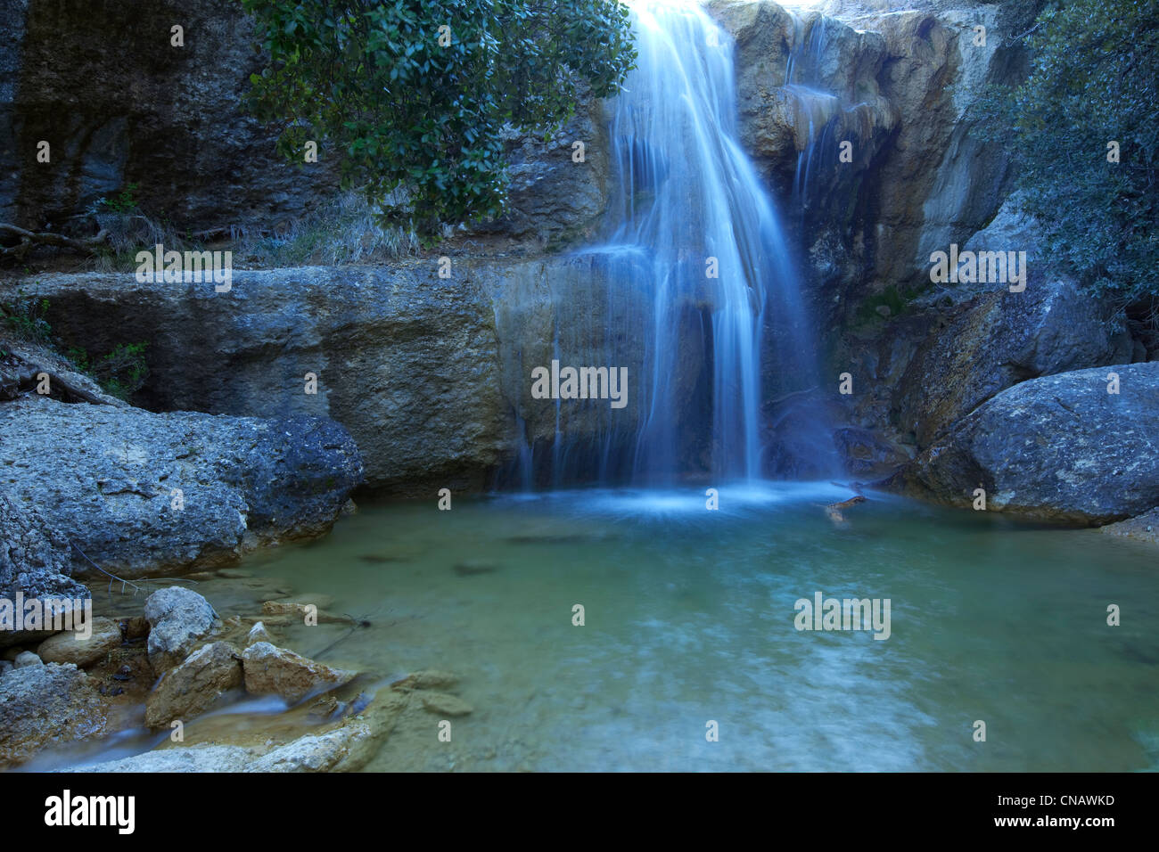France, Var, Massif de la Sainte Baume, cascade Stock Photo Alamy