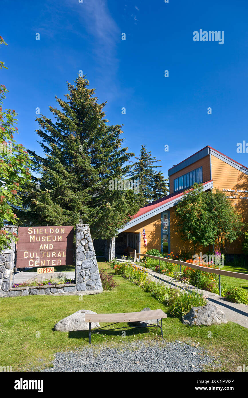 The Sheldon Jackson Museum in downtown Haines,Southeast Alaska, Summer Stock Photo