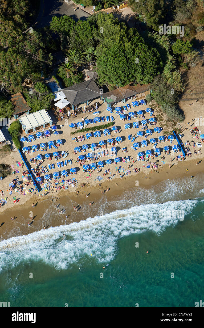 France, Var, La Croix Valmer, Gigaro beach (aerial view) Stock Photo