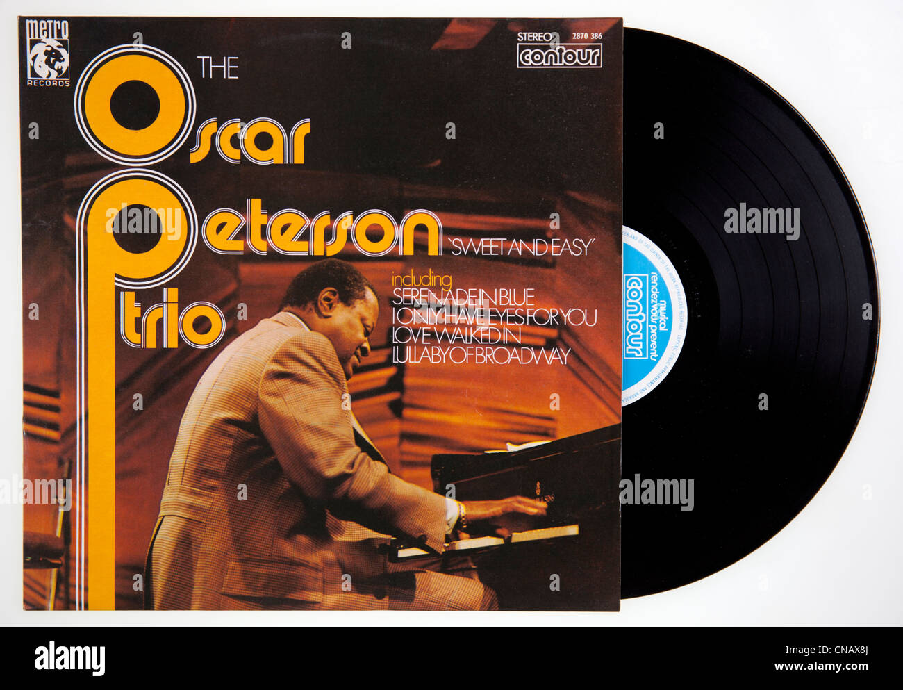 Cover of vinyl album Sweet and Easy by The Oscar Peterson Trio, released 1965 on Metro Records Stock Photo
