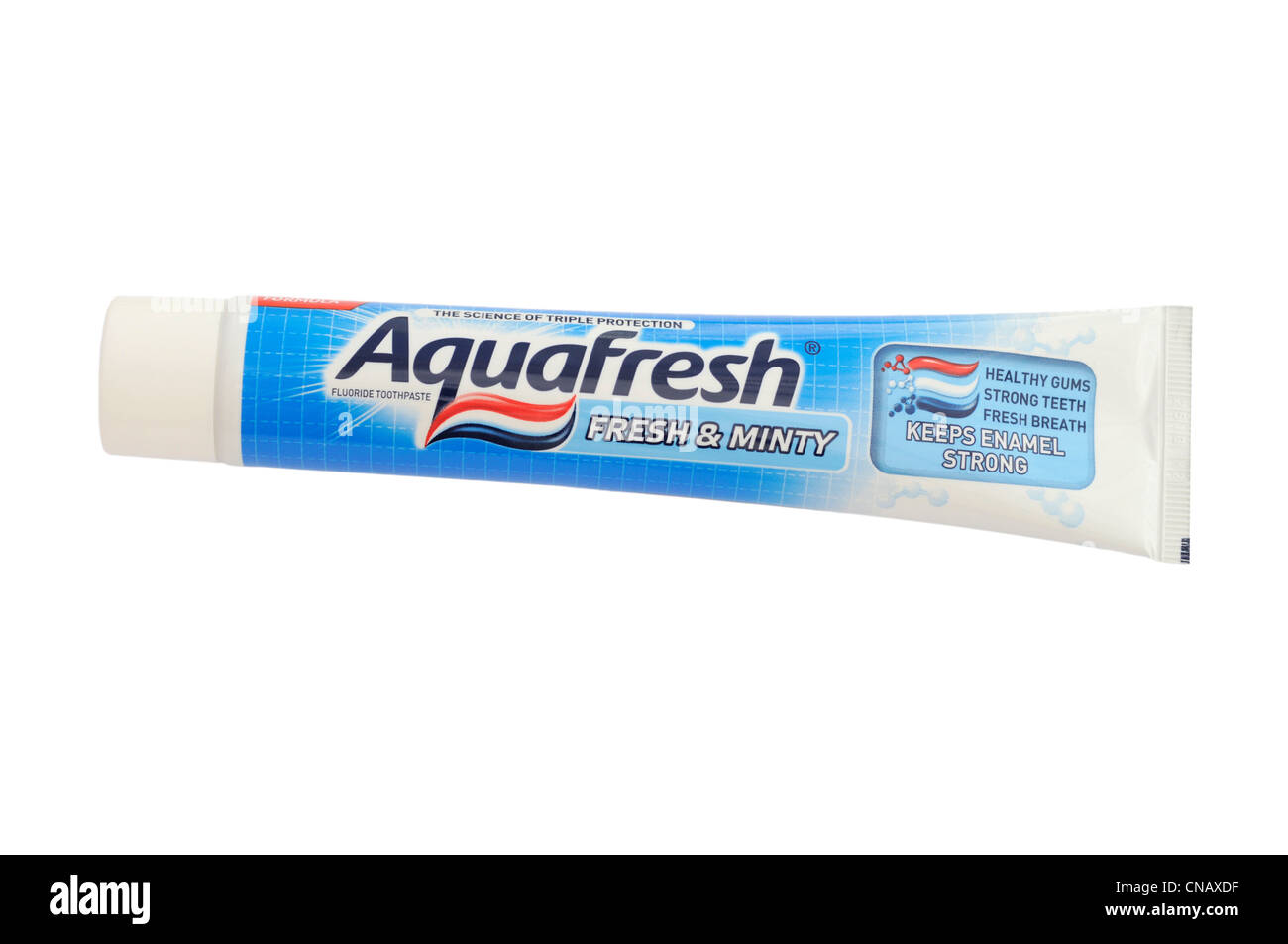 Tube of Aquafresh Toothpaste on a White Background Stock Photo ...