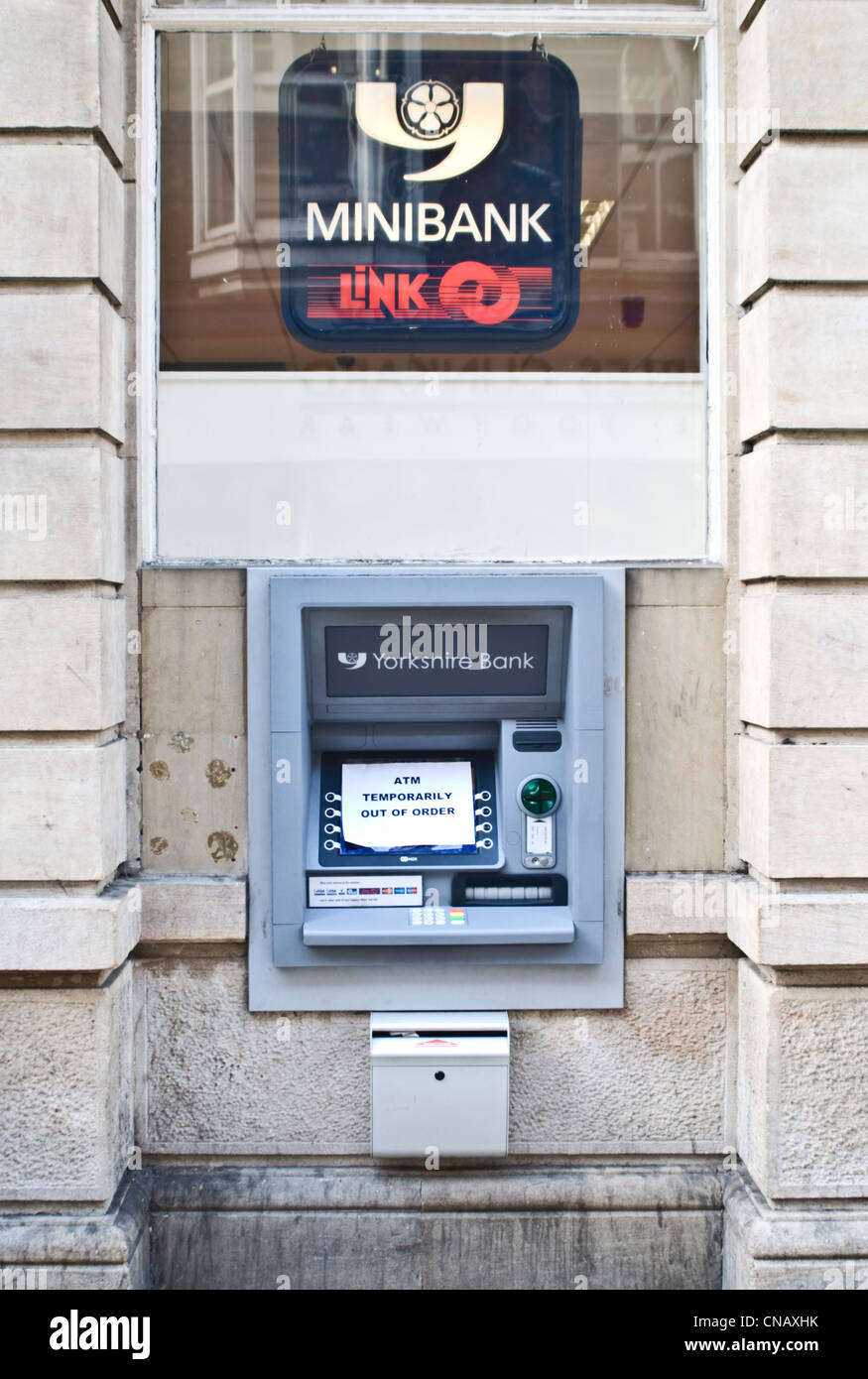 An 'out of order' ATM 'Link' cash machine Stock Photo