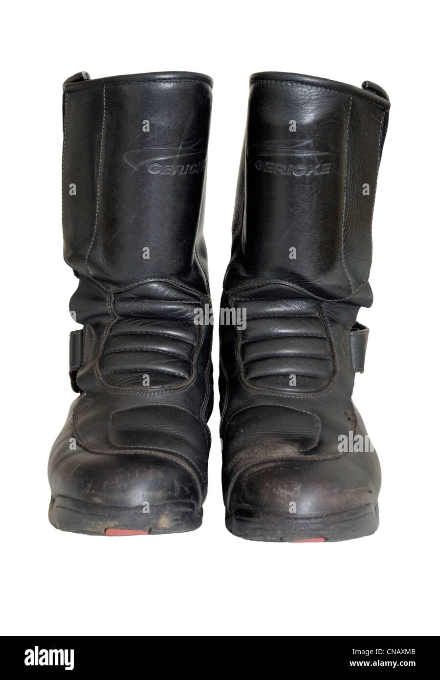 Biker Boots on a White Background Stock Photo