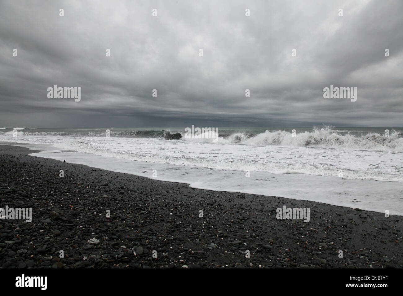 The beach at Greymouth, New Zealand Stock Photo