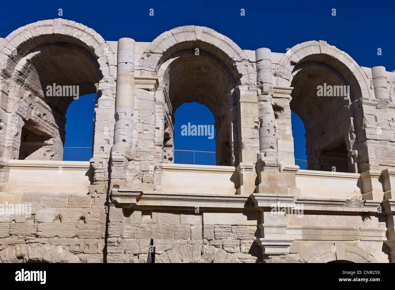 France, Bouches du Rhone, Arles, the Amphitheatre, Roman Amphitheatre 80 90 AD, Historical monument, listed as World Heritage Stock Photo