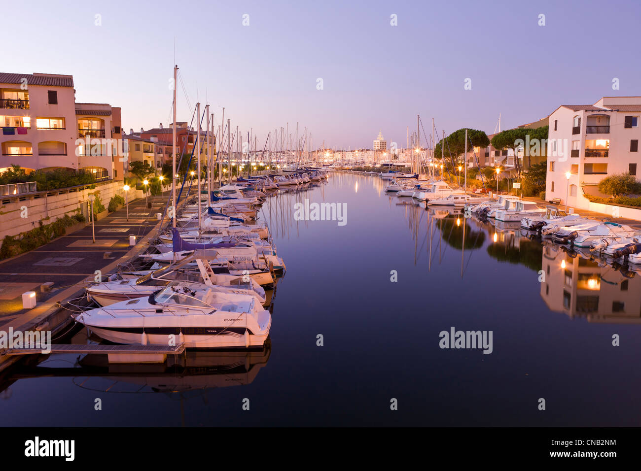 France, Herault, Le Cap d'Agde, the marina Stock Photo