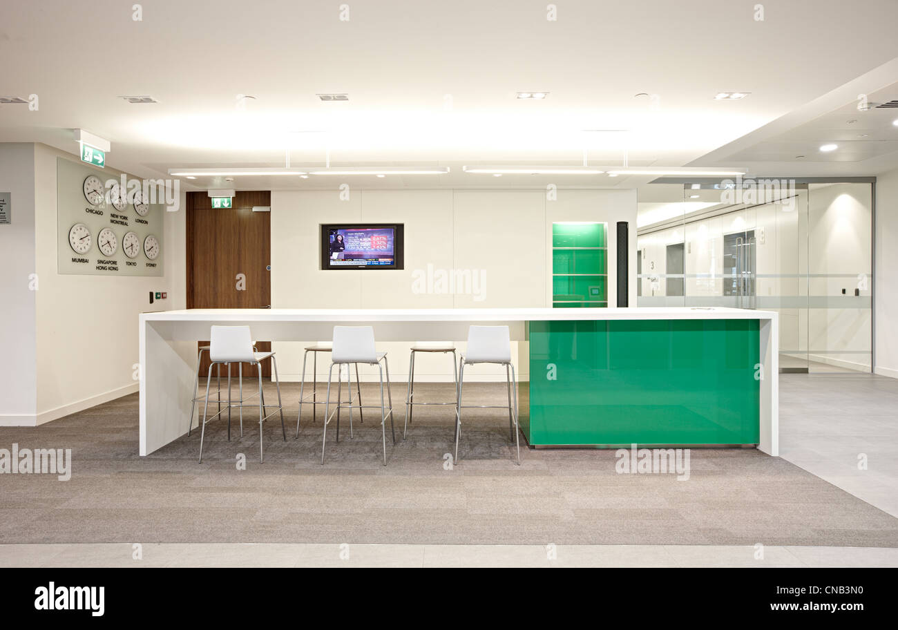 green glass wall meeting room city office bank Stock Photo