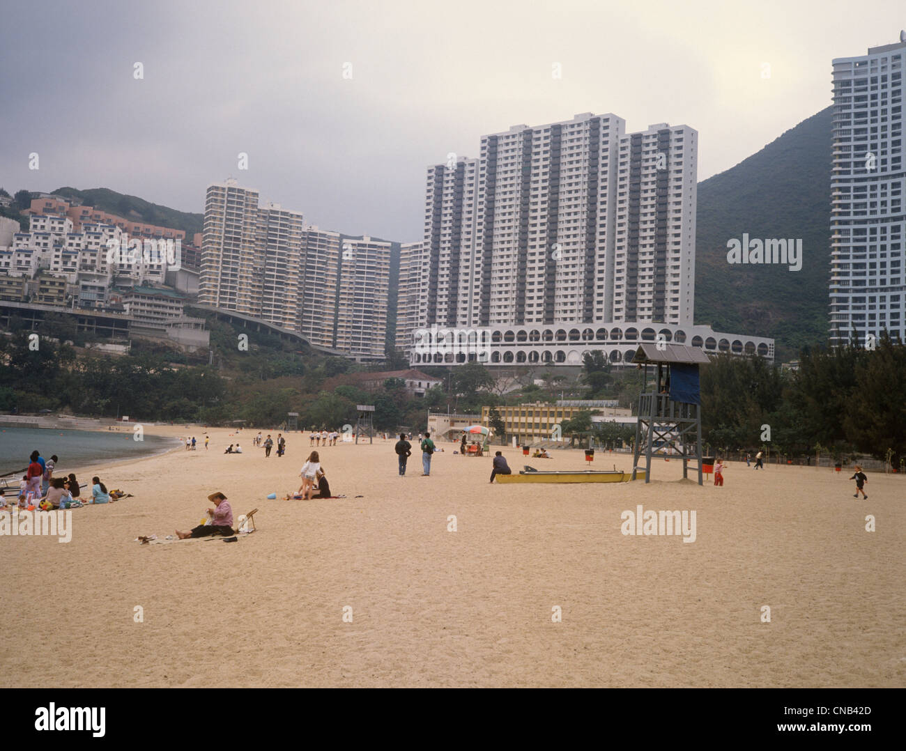 Hong Kong New Stanley Repulse Bay Beach and apartment blocks Stock Photo