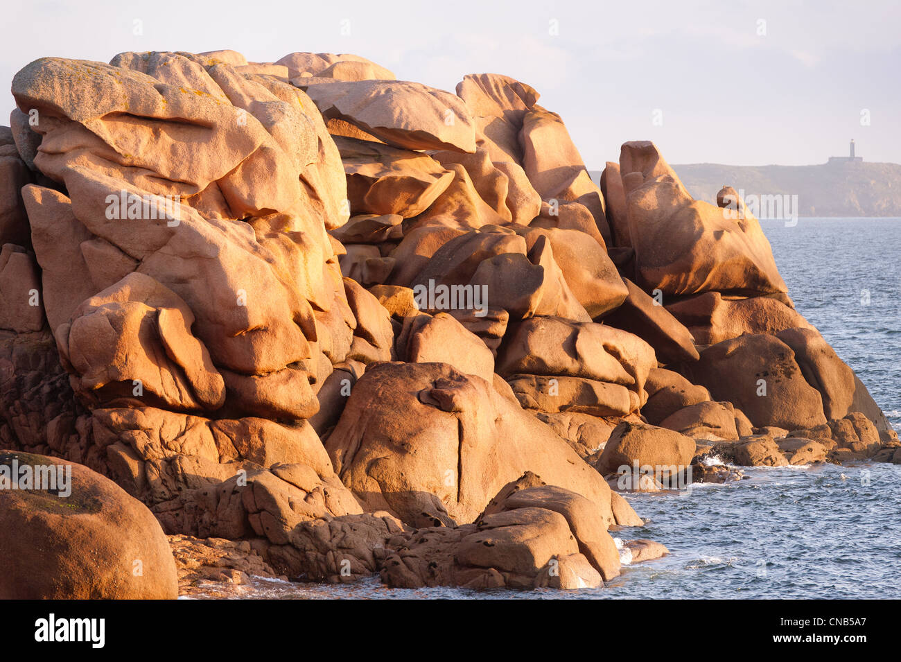 France, Cotes d'Armor, Cote de Granit Rose (the Pink Granite coast), Ploumanach, rocks Stock Photo
