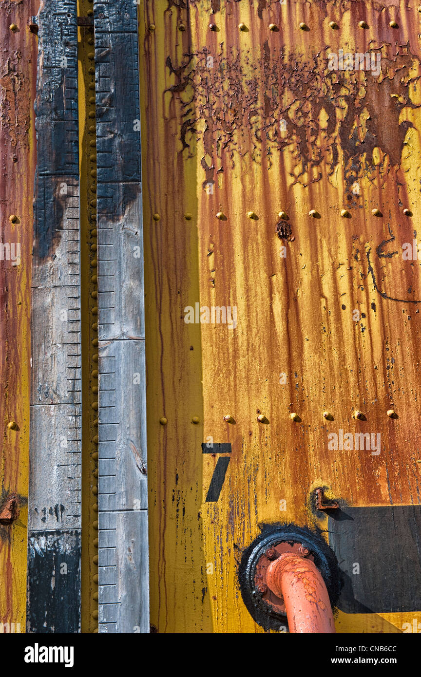 Paint and rust over old oil tanks, Former Grytviken Whaling Station