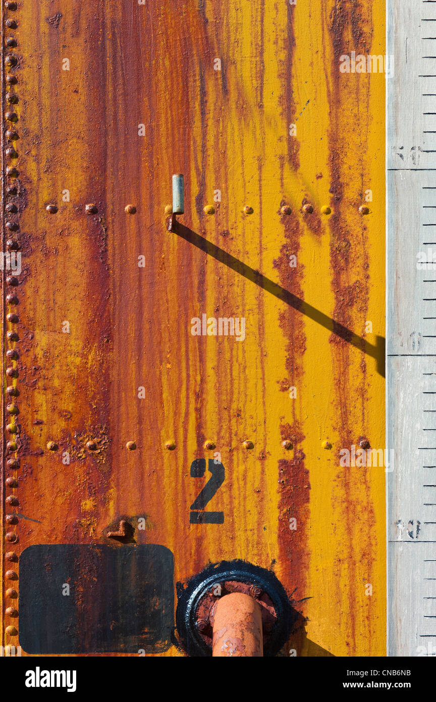 Paint and rust over old oil tanks, Former Grytviken Whaling Station