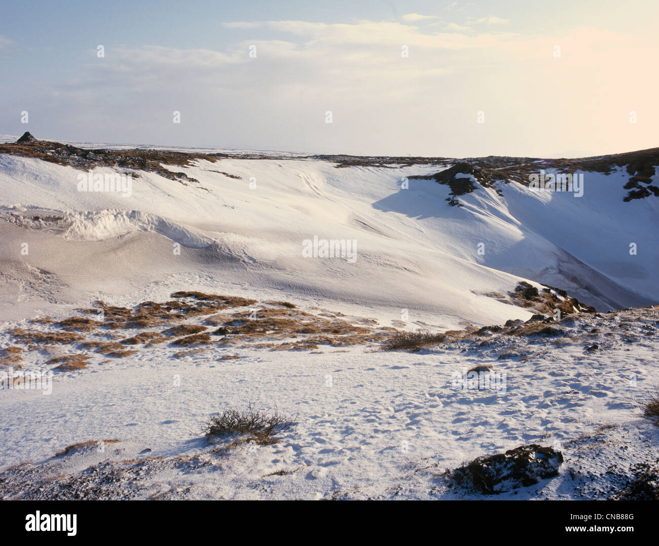 Iceland Kerid (KERIÐ Kerið) Grinsnes A lake filled extinct volcano View of crater rim Stock Photo