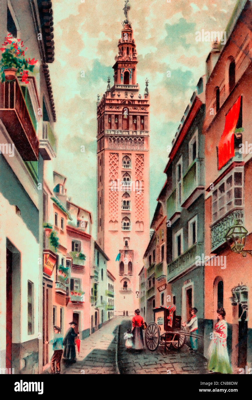 Matthew Street, Seville Cathedral, Seville Spain, circa 1900 Stock Photo