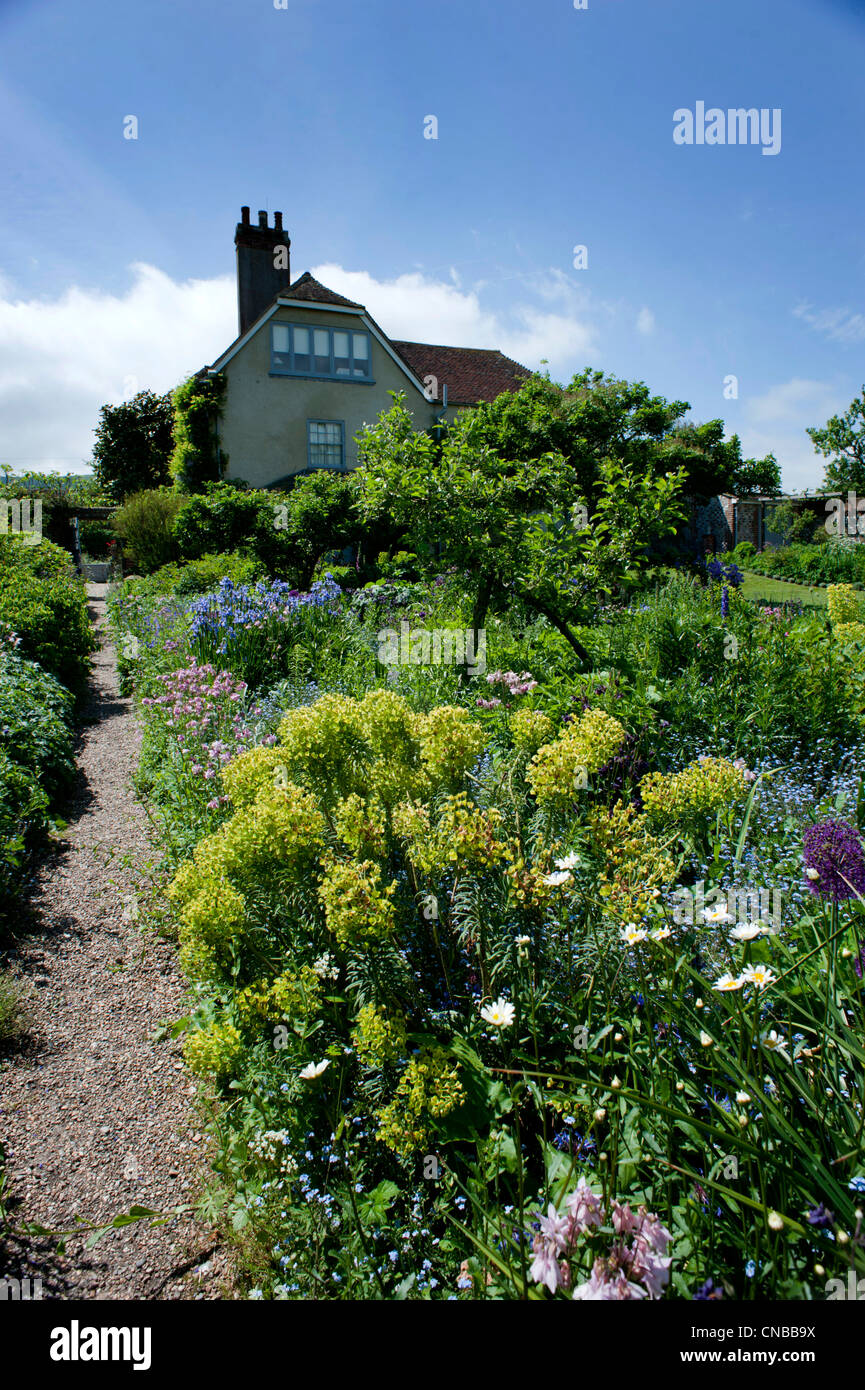 Charleston Farmhouse, near Lewes, East Sussex, England, home of the Bloomsbury Set Stock Photo