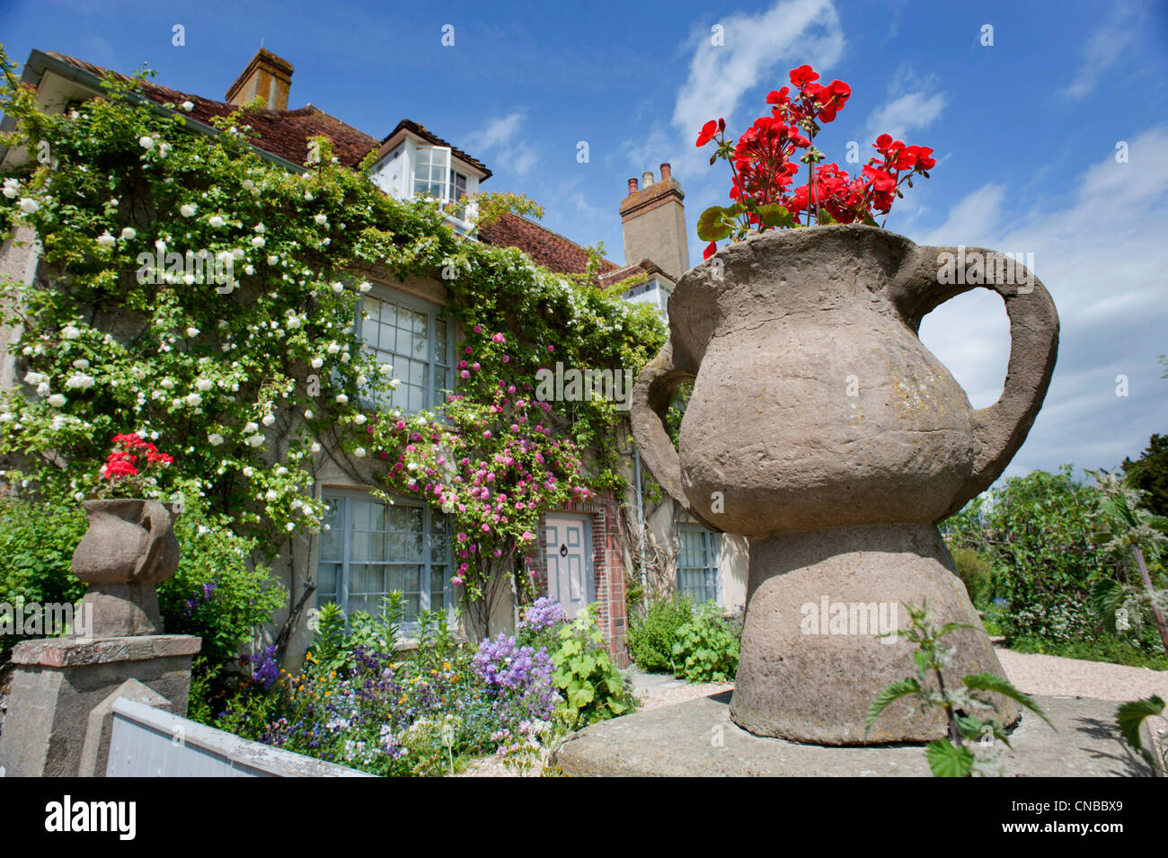 Charleston Farmhouse, near Lewes, East Sussex, England, home of the Bloomsbury Set Stock Photo