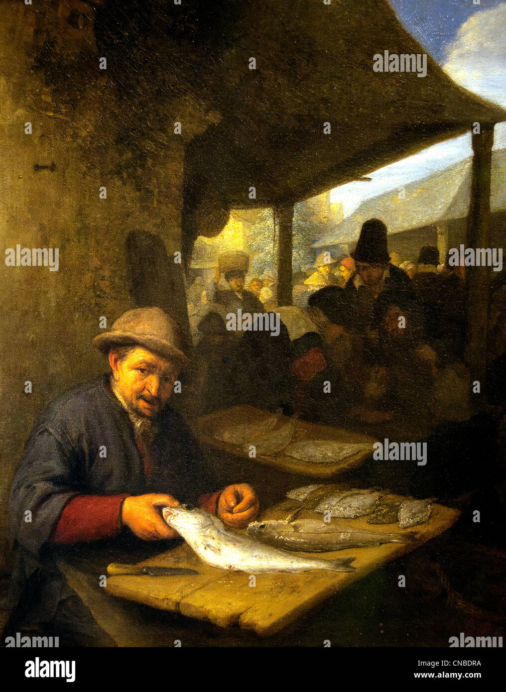 Le Marché aux poissons - The Fish Market 1659  Adriaen van OSTADE 1610 - 1685 Dutch Netherlands Stock Photo