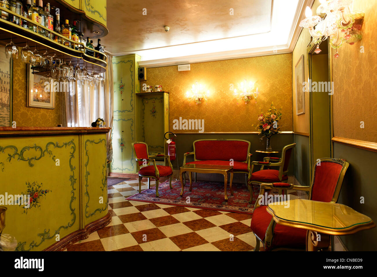 Italy, Venetia, Venice, listed as World Heritage by UNESCO, district of Dorsoduro, bar of Olimpia hotel Stock Photo