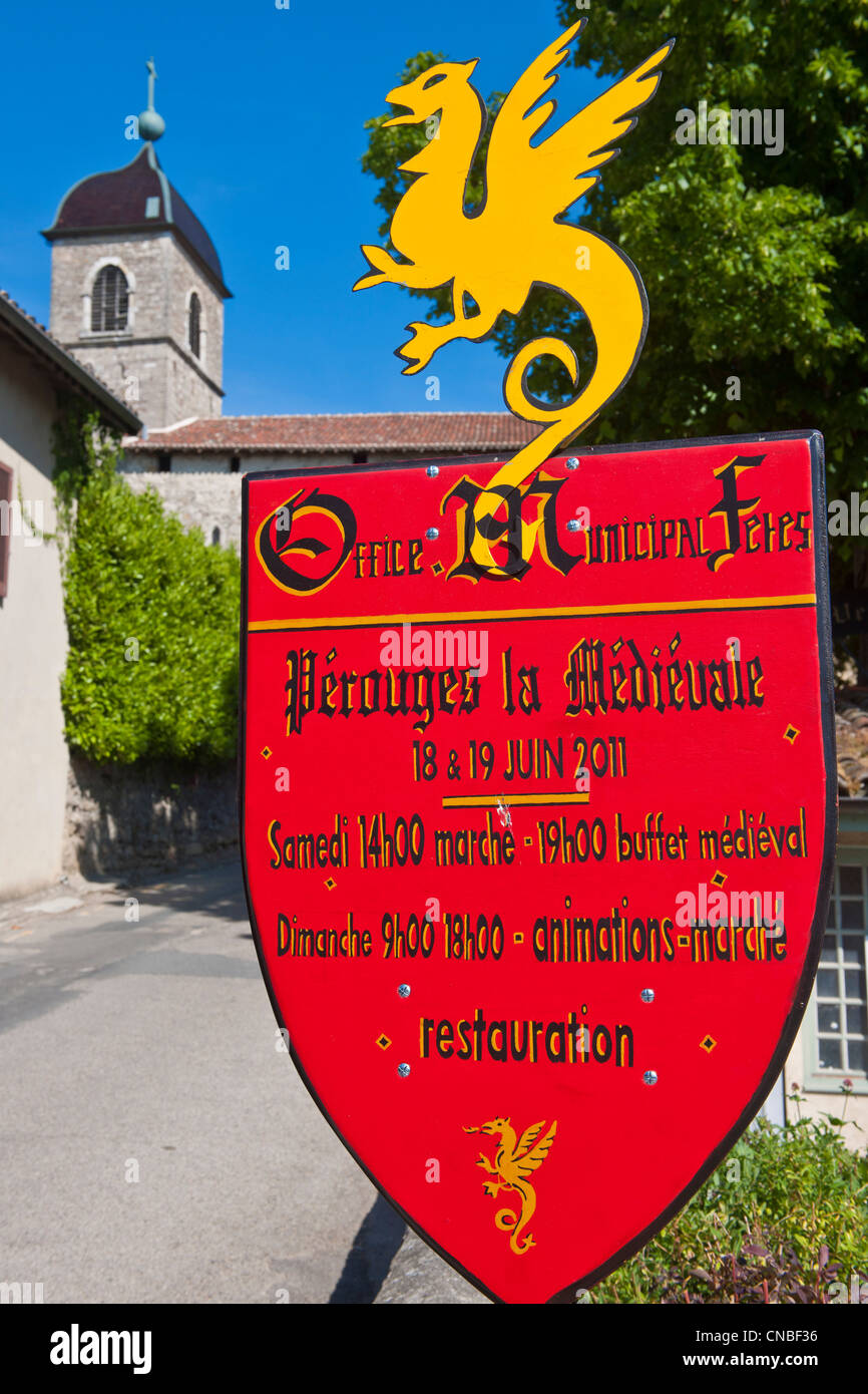 France, Ain, the Medieval village of Perouges, labelled Les Plus Beaux ...
